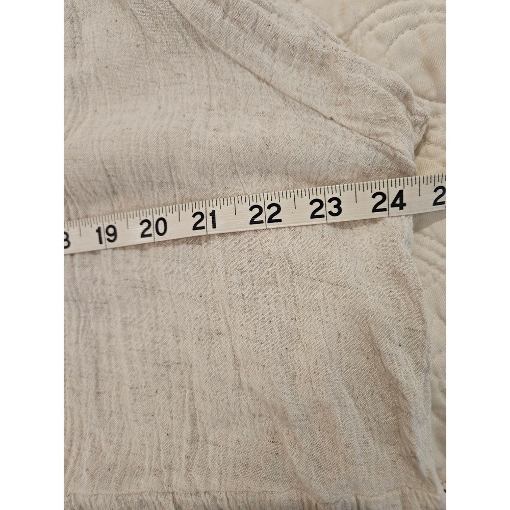 Cato Women Boho Peasant Blouse Beige Embroidered Gauze Linen Blend Plus 22/24W - Picture 9 of 11